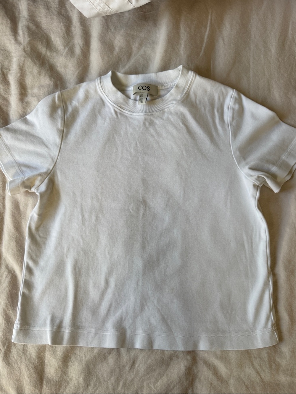 COS White Cotton Crewneck T-Shirt